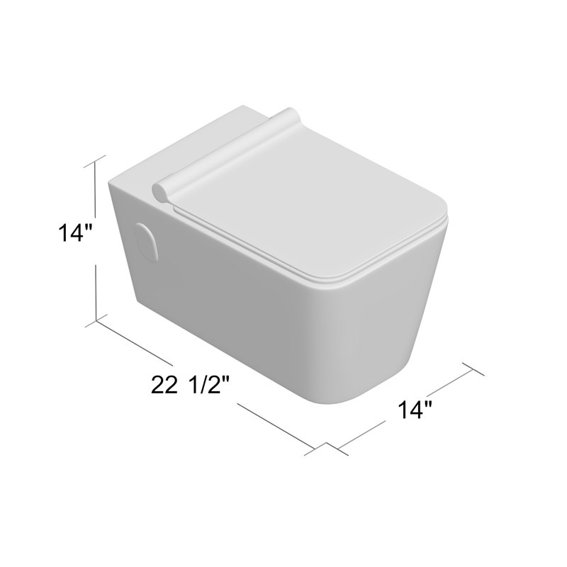 Swiss Madison Concorde DualFlush Elongated WallMount Toilet (Seat